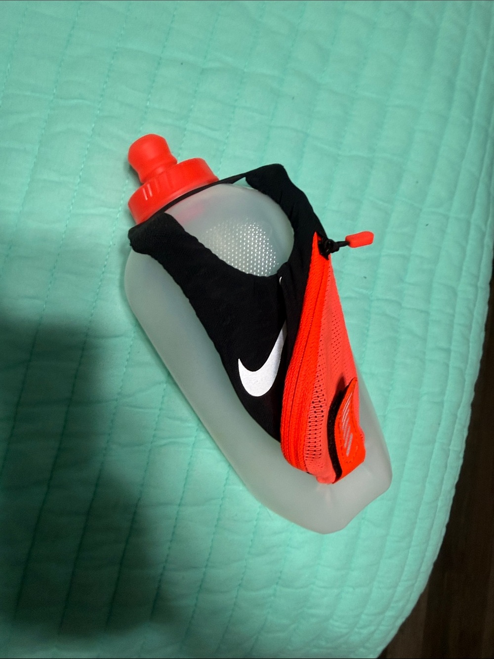 Nike Black and Red Handheld Running Water Bottle